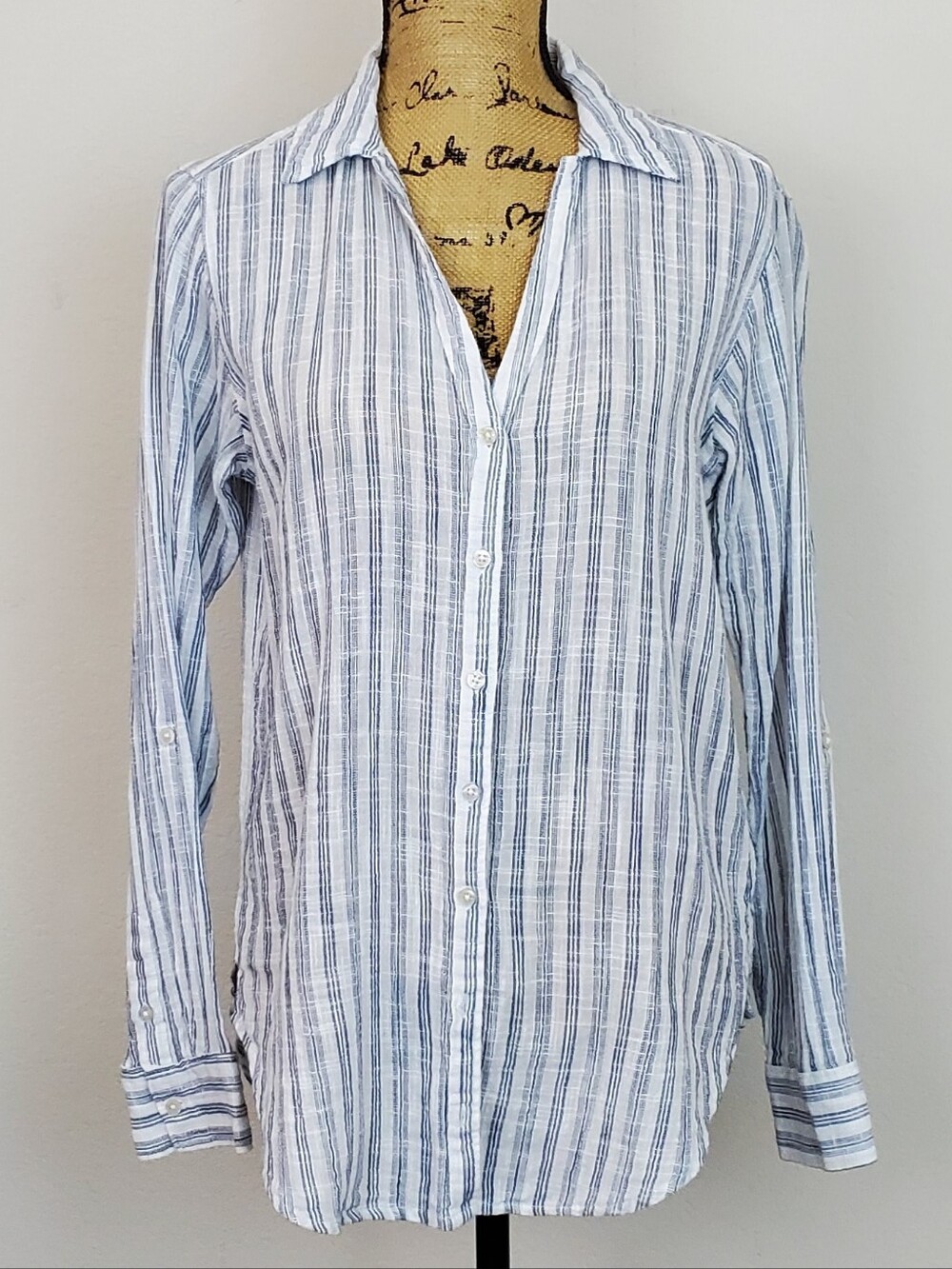 Abercrombie & Fitch Striped Boyfriend Shirt Sz M